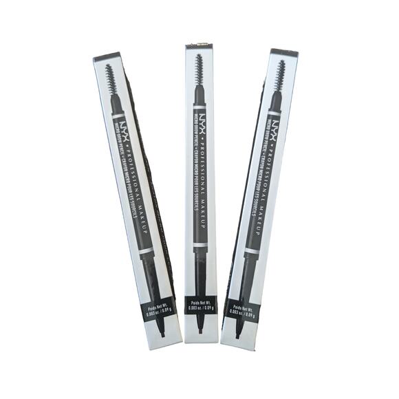 NYX 3 pack Micro Eyebrow Pencil MBP07 Espresso Brown Waterproof Smudge Resistant - Picture 7 of 7